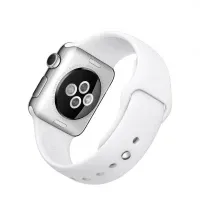 Apple Watch 38mm Stainless Steel Case with White Sport Band (MJ302)